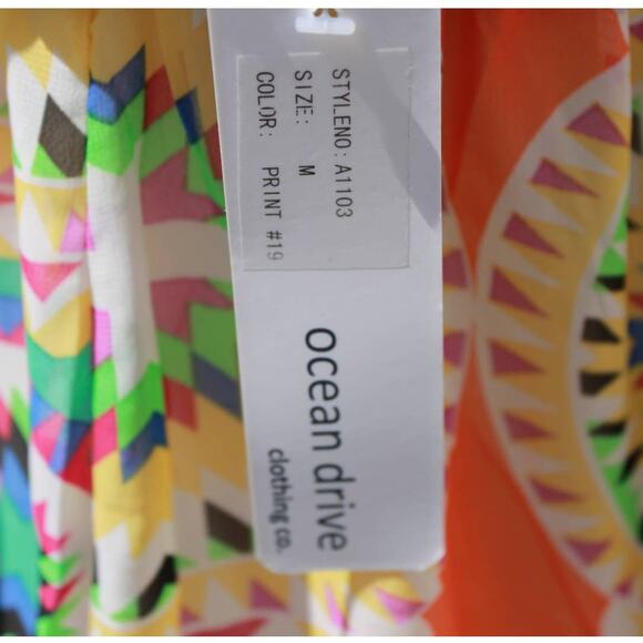 Ocean Drive Multicolor Vibrant Mandala Print Chiffon Dress Size Small - Picture 8 of 15